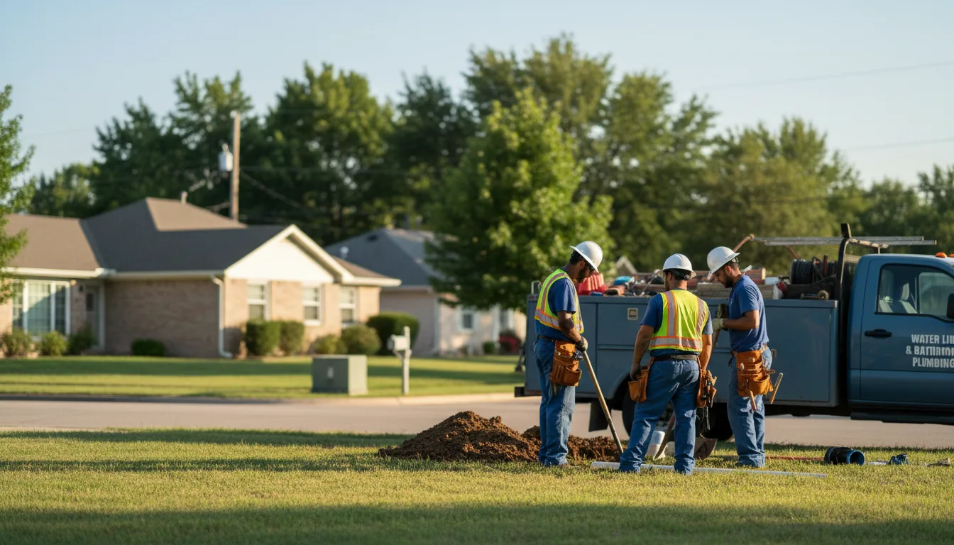 Residential water line and bathroom plumbing service in Central City, IA